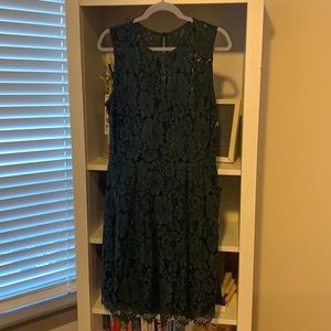 Emerald green lace Anthropology dress!